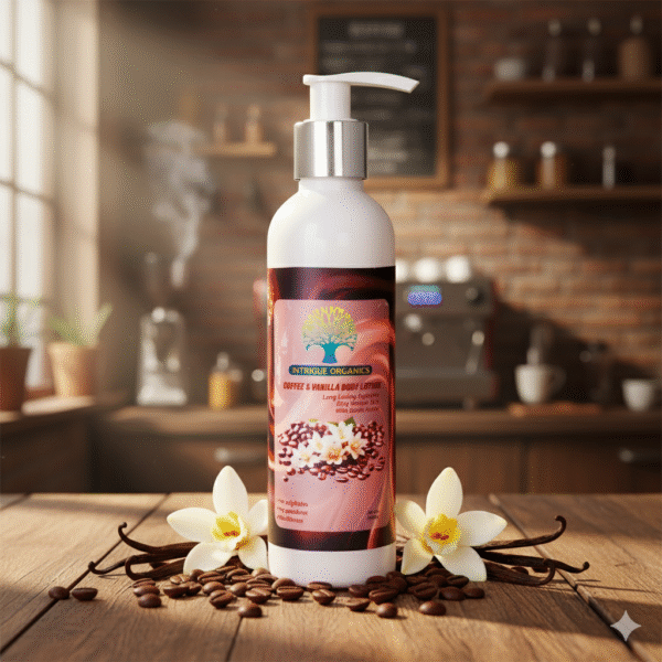 Intrigue Organics Coffee & Vanilla Body Lotion – Hydrating & Exotic Aroma (200ml)