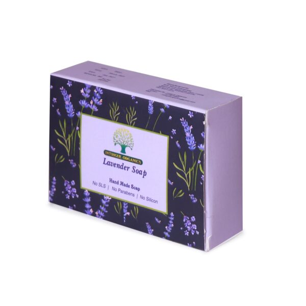 🌿 Intrigue Organics Lavender Soap – Handmade & Chemical-Free (100g) - Image 2