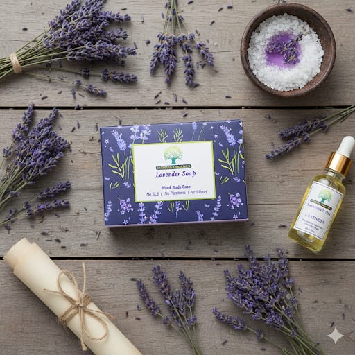 πΏ Intrigue Organics Lavender Soap β Handmade & Chemical-Free (100g)