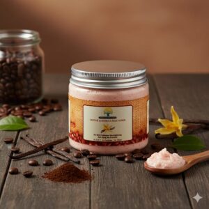 Intrigue Organics Coffee & Vanilla Face Scrub – Exfoliate, Brighten & Protect (200gm)
