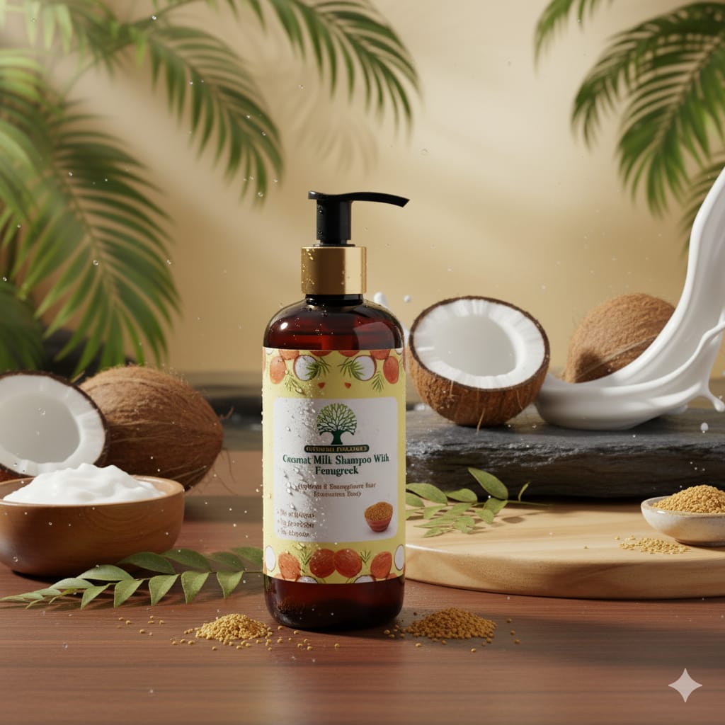 Intrigue Organics Coconut Milk Shampoo with Fenugreek β Cleanse & Strengthen (300ml)